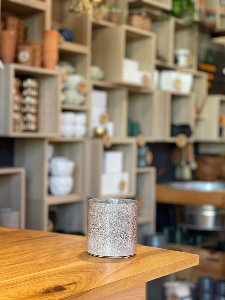Gray Stippled Ceramic Pot 4.5"