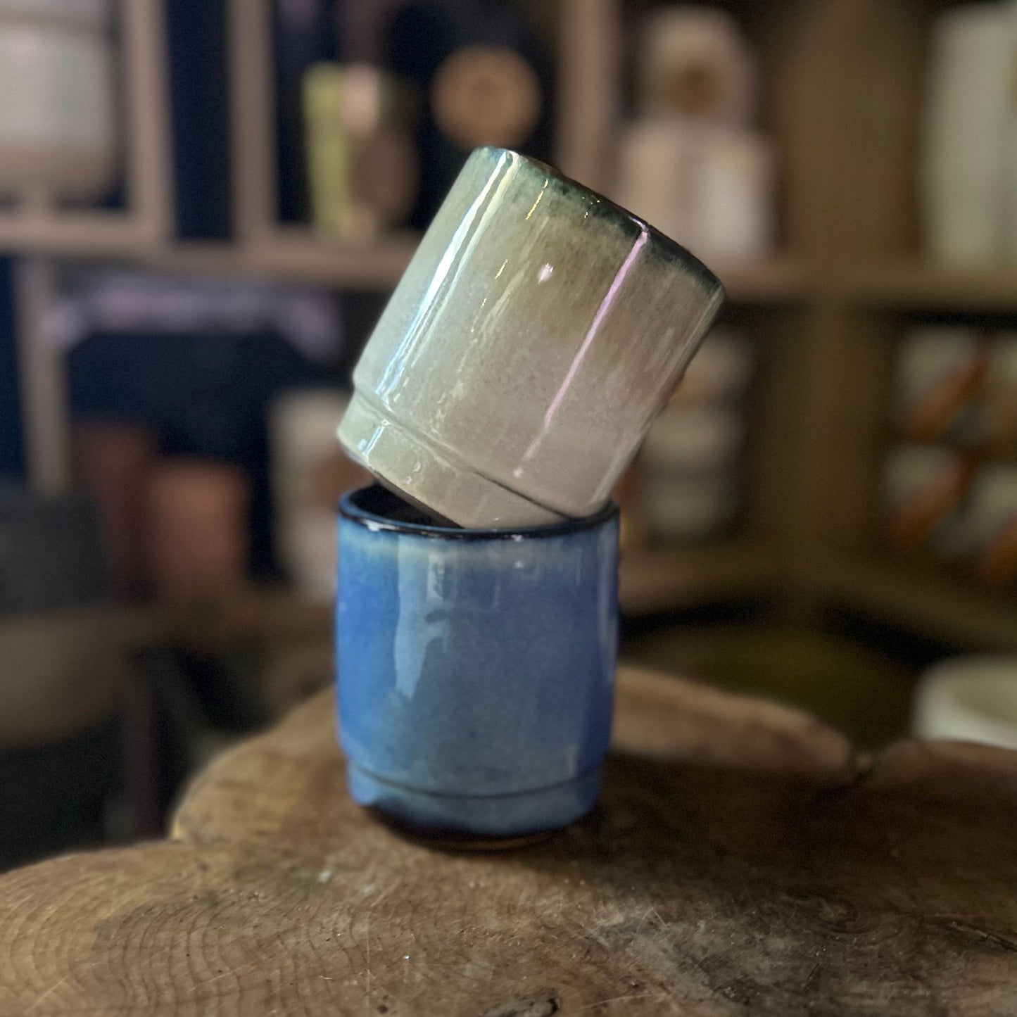Glazed Dipped Cylinder 3”