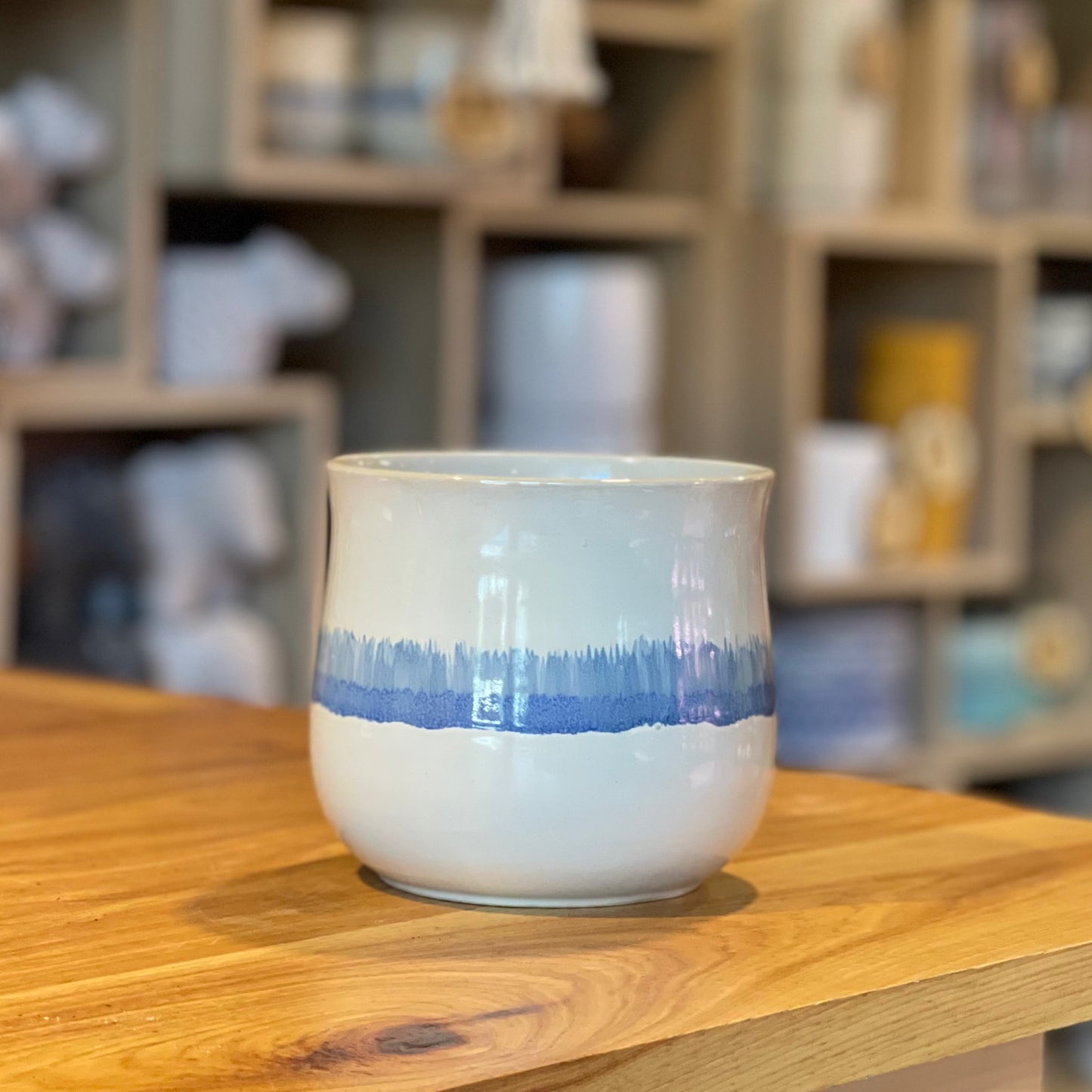 Blue Stripe Pot 5”