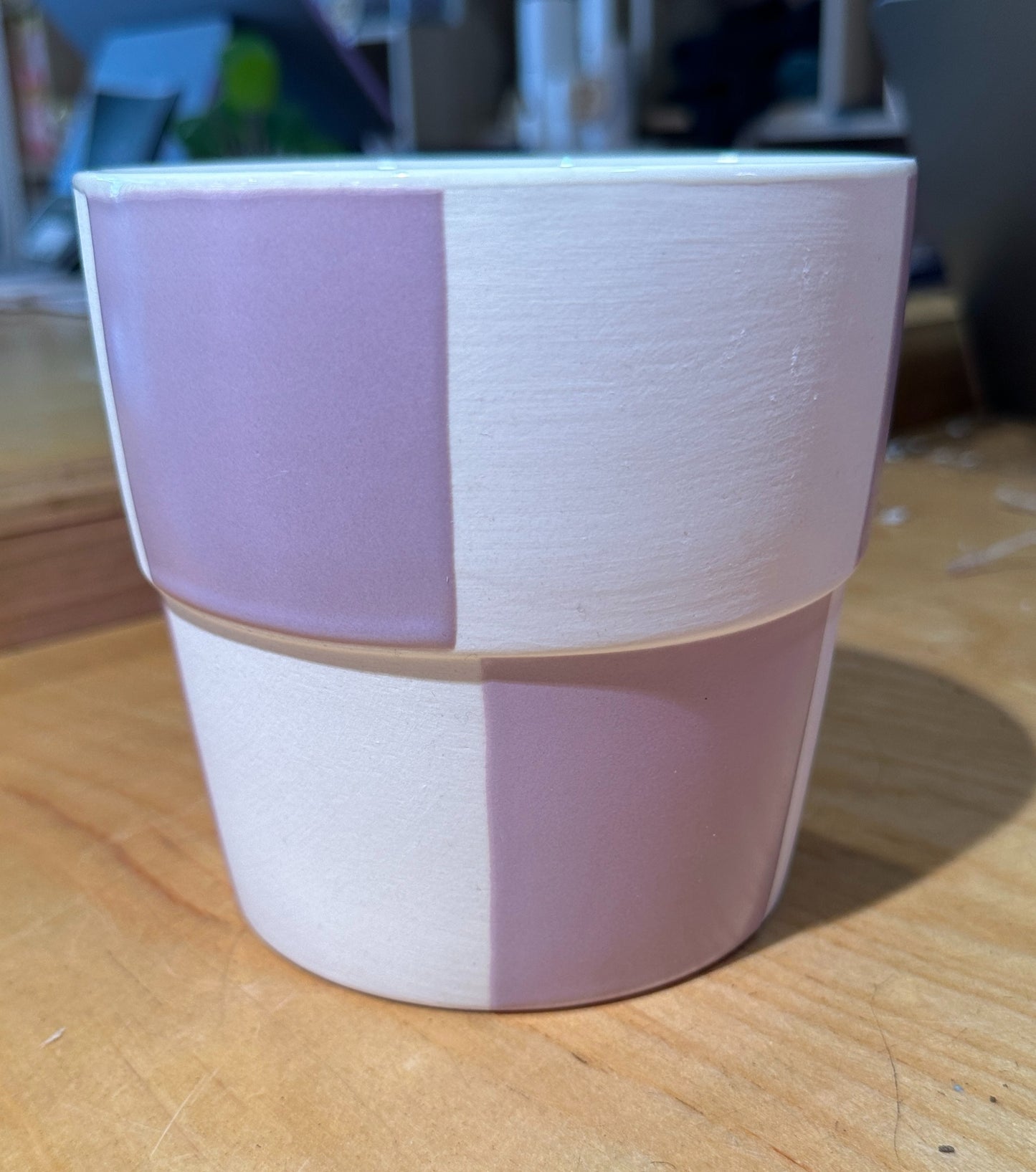 Checkerboard Pot Purple 4.5”