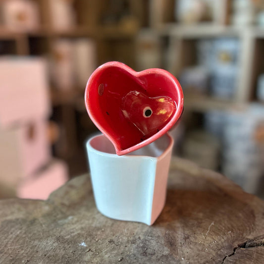 Ceramic Heart Pot 3”