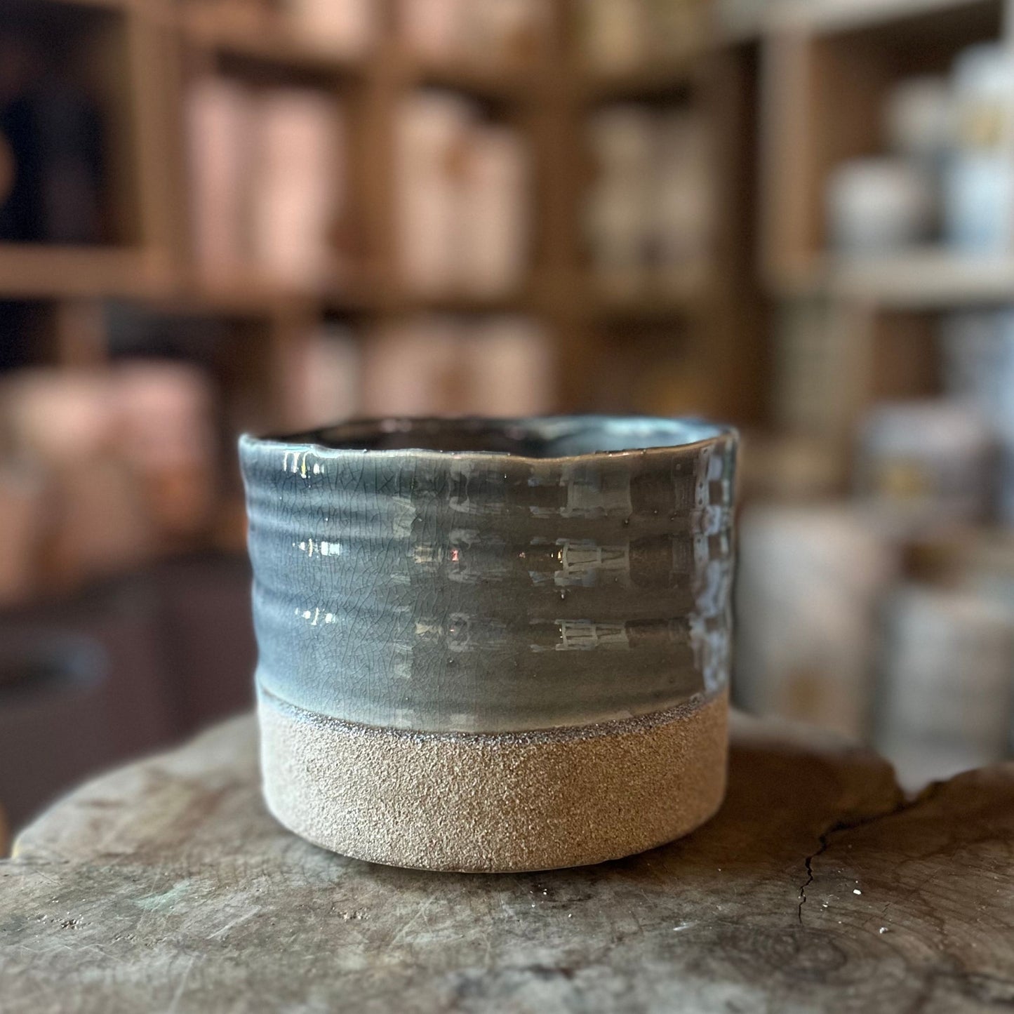 Glazed + Sand Pot 4"