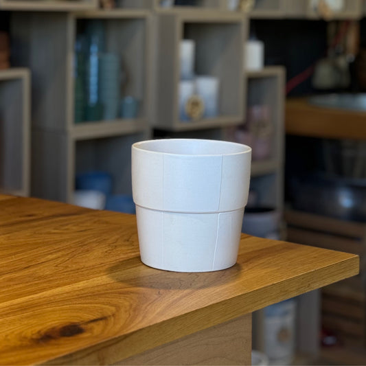 Checkerboard Pot White 4.5”