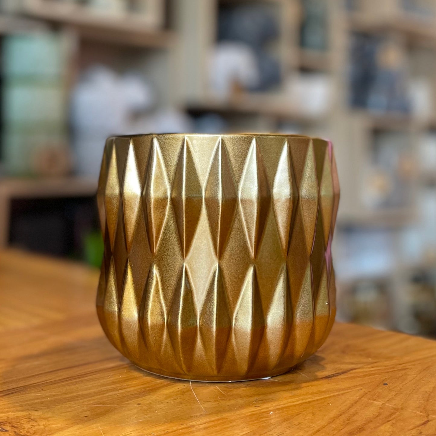 Gold Diamond Pot 6"