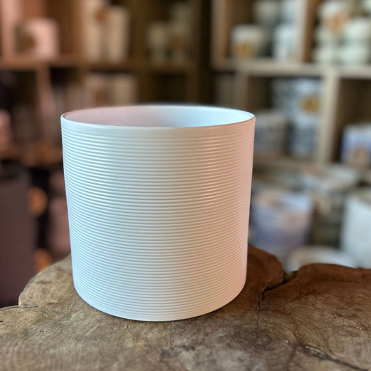 White Panna Pot (Ribbed) 6”