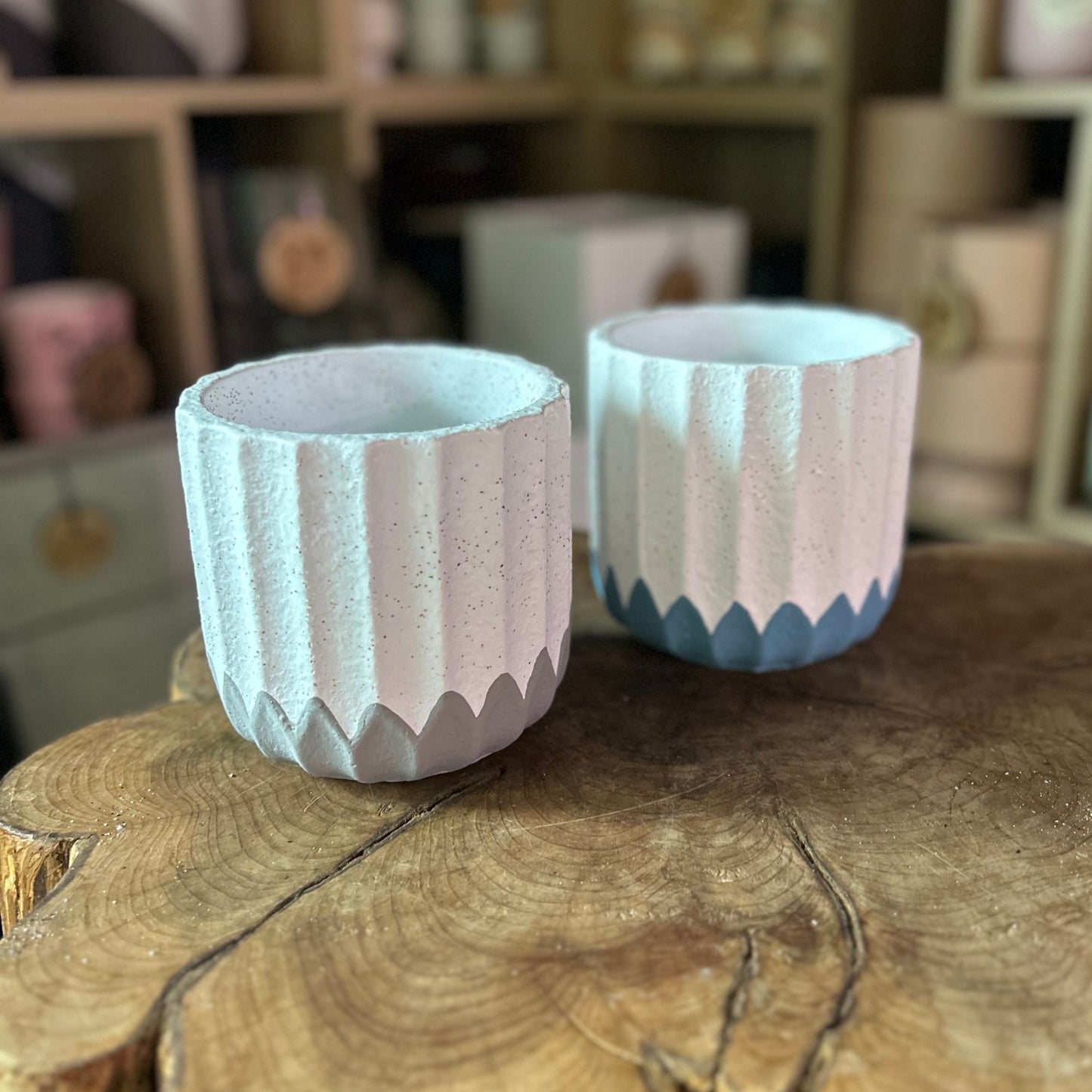 White/Color Bottom Cog Pot 5"