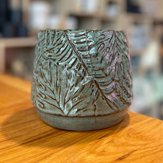 Blue Fern Pot 6"