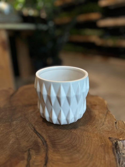 White Diamond Pot 4”