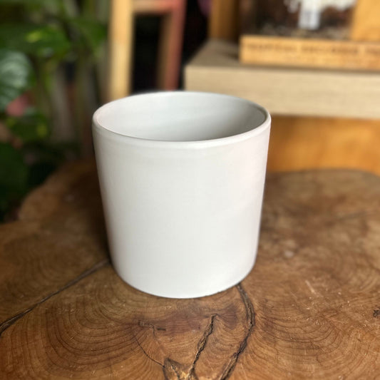 White Cylinder Pot 5"