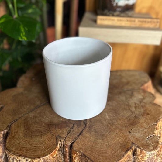 White Cylinder Pot 6”