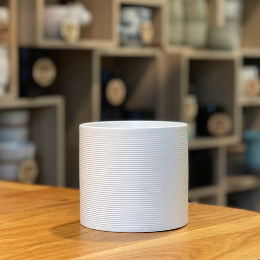 White Panna Pot (Ribbed) 5"