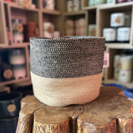 Black Jute Basket 10"