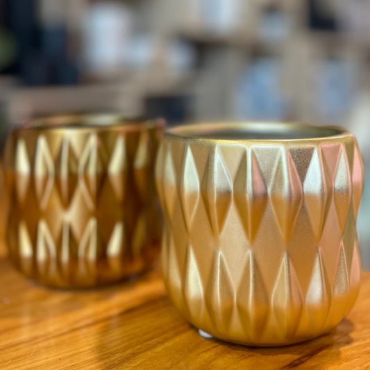 Gold Diamond Pot 4"