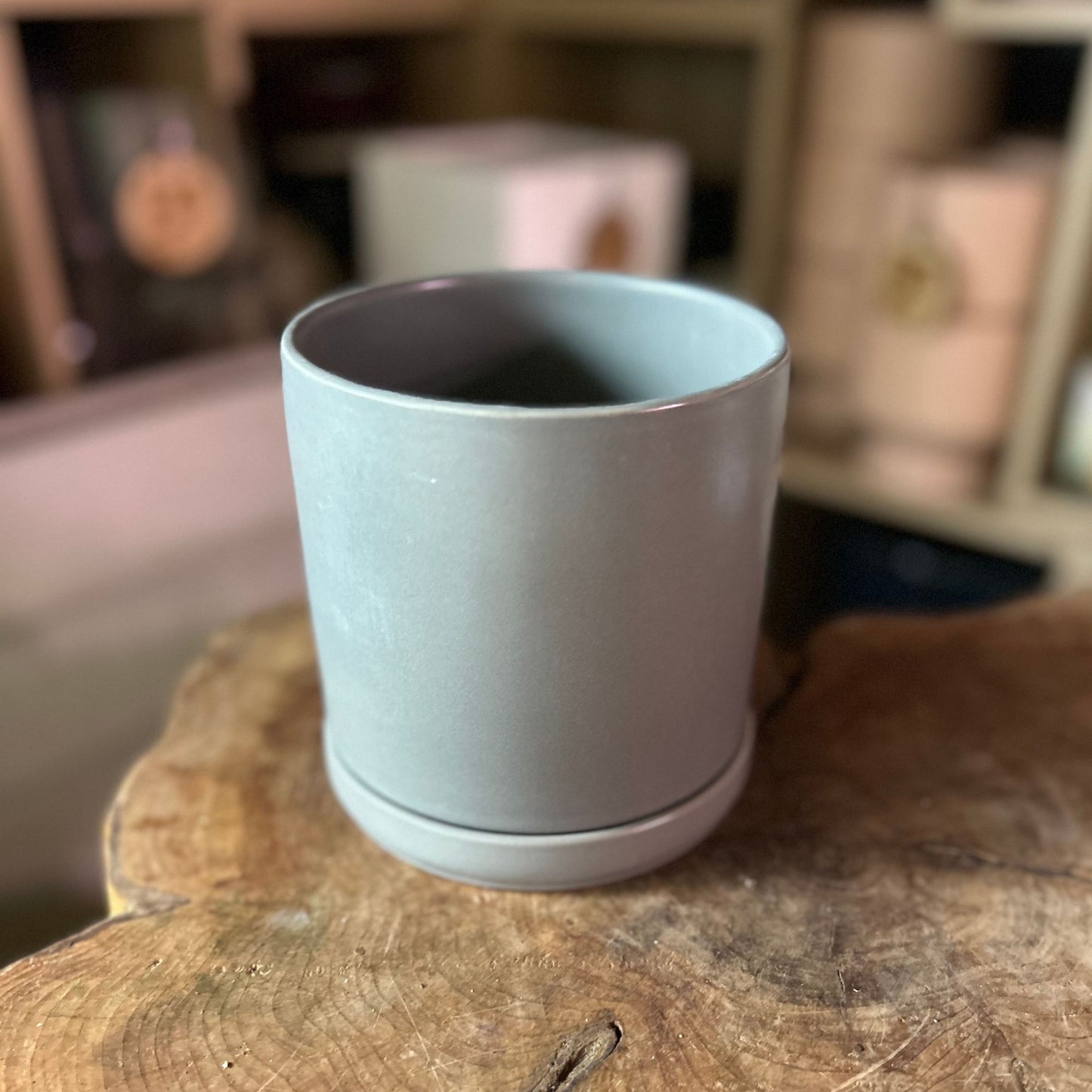 Cylinder Pot w/ Saucer 5"