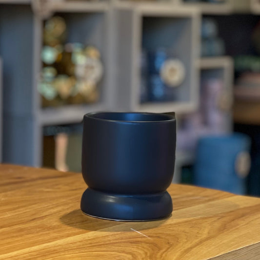Black Pedestal Pot 4”