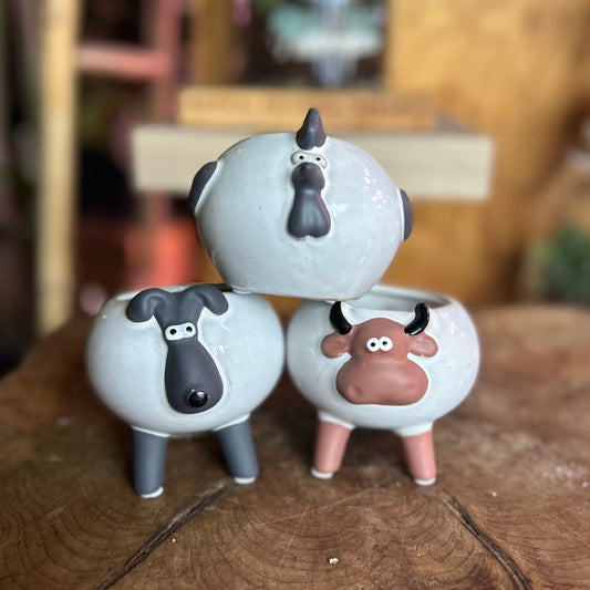 Farm Animal Pot 3"