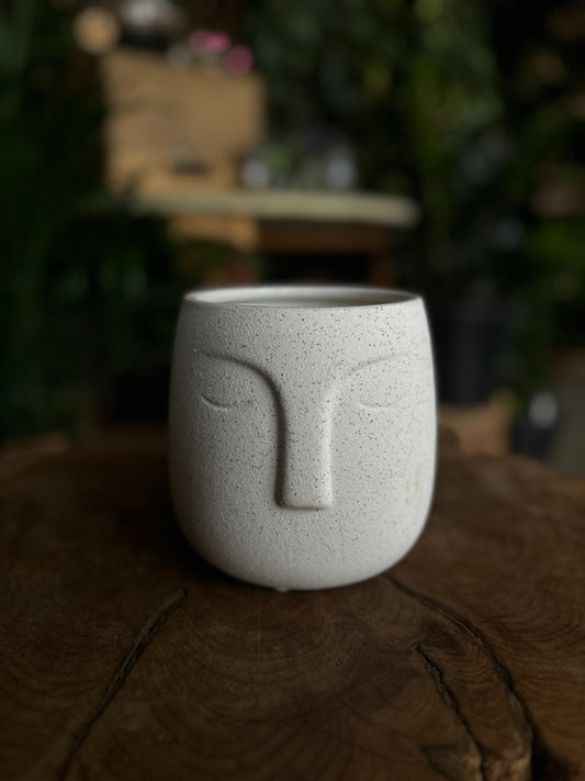 Grey Moai Face Pot 4.5”