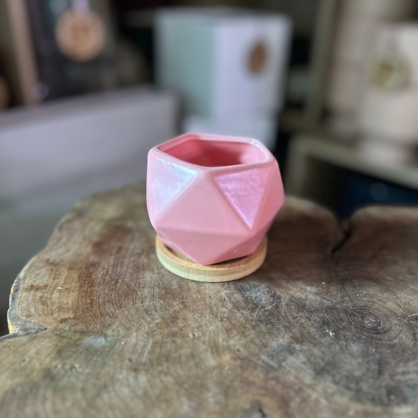 Pentagon Pot w/ Saucer 3"