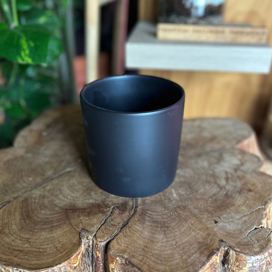 Black Cylinder Pot 5"