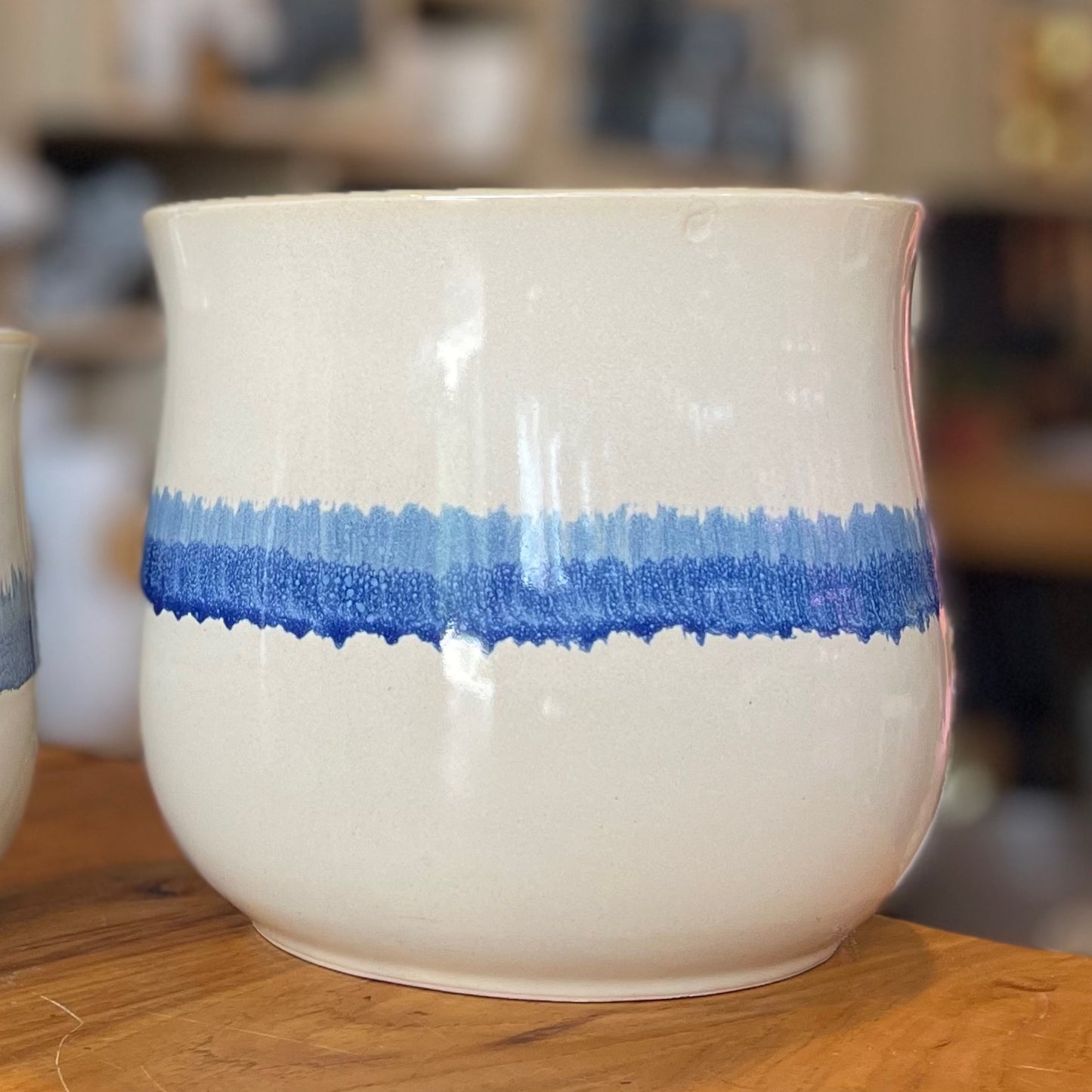 Blue Stripe Pot 6”